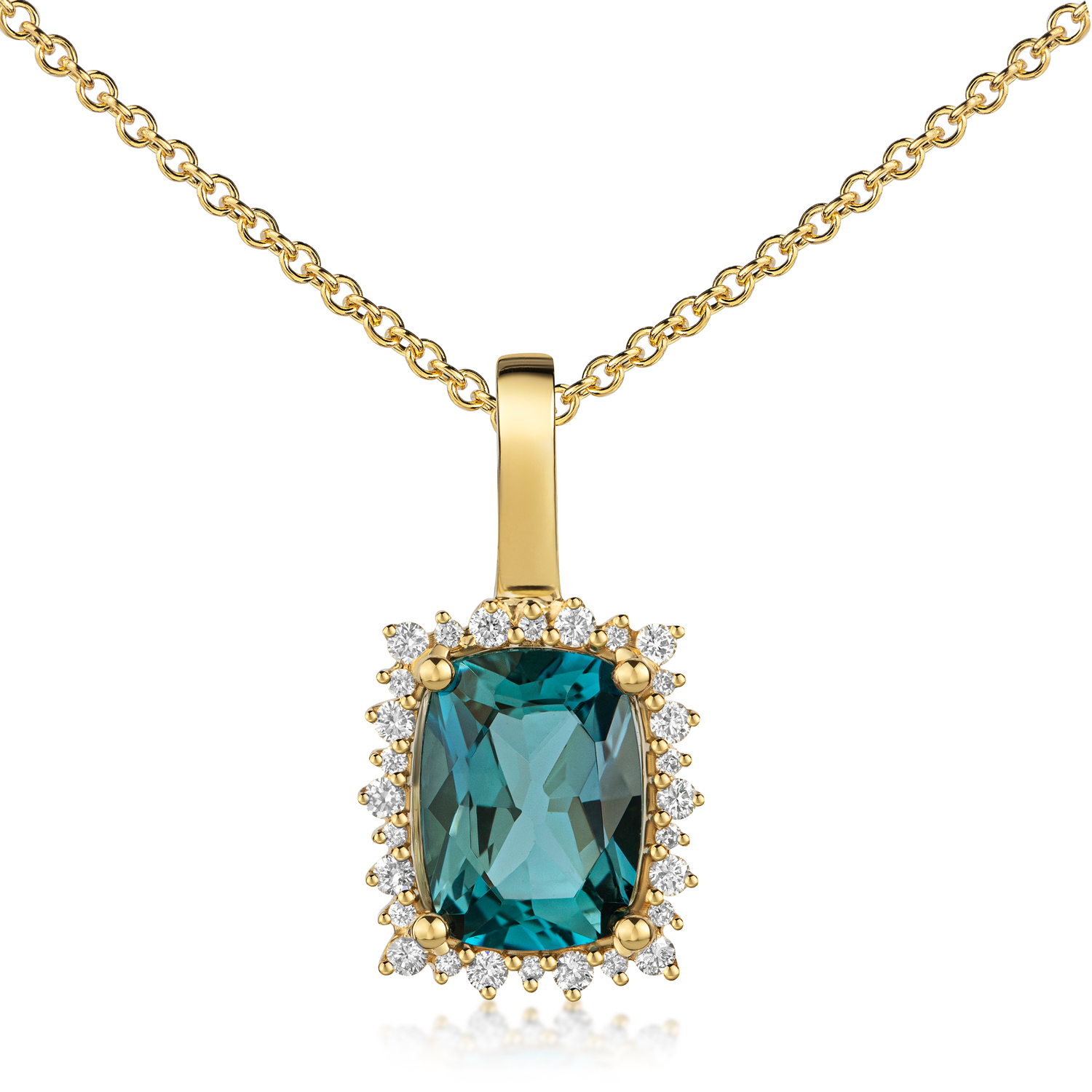 Lovebird Anhänger London Blue Topas & 28 Brillanten 0,10 ct. Gold 585/000 - Bild 2