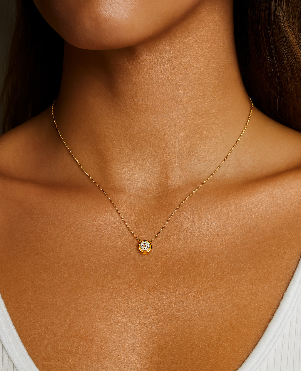 Collier mit Zirkonia 5mm Gold 333/000 - Bild 3