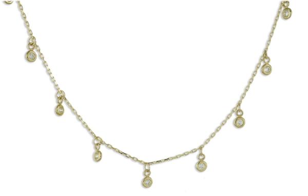 Collier mit 15 Zirkonia Gold 333/000 - Bild 2