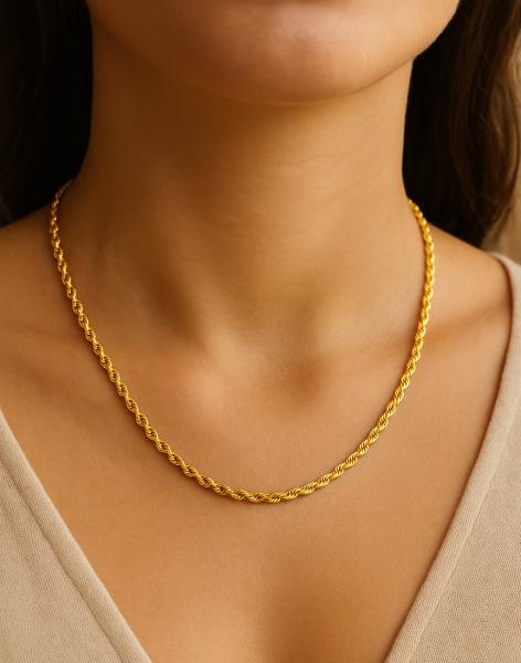 Kordelkette 2.2mm breit leicht gefertigt 42cm lang Gold 333/000 - Bild 2