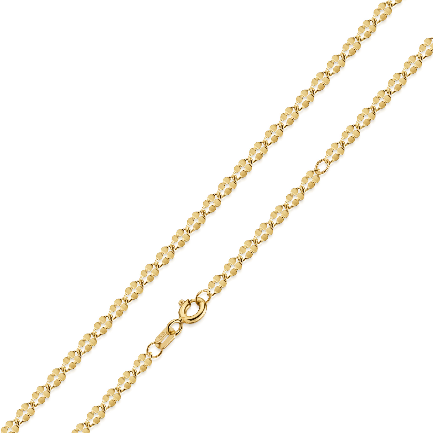 Plättchenkette 3mm breit 42/45cm lang Gold 333/000 - Bild 3