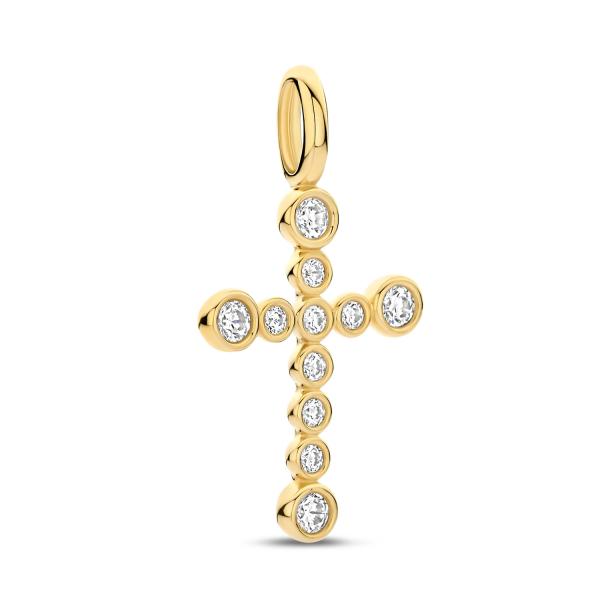 Anhänger Kreuz 11 Zirkonia Gold 585/000 - Bild 2