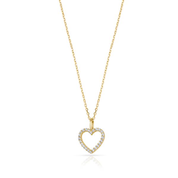 Collier Herz 24 Zirkonia Gold 333/000 - Bild 2