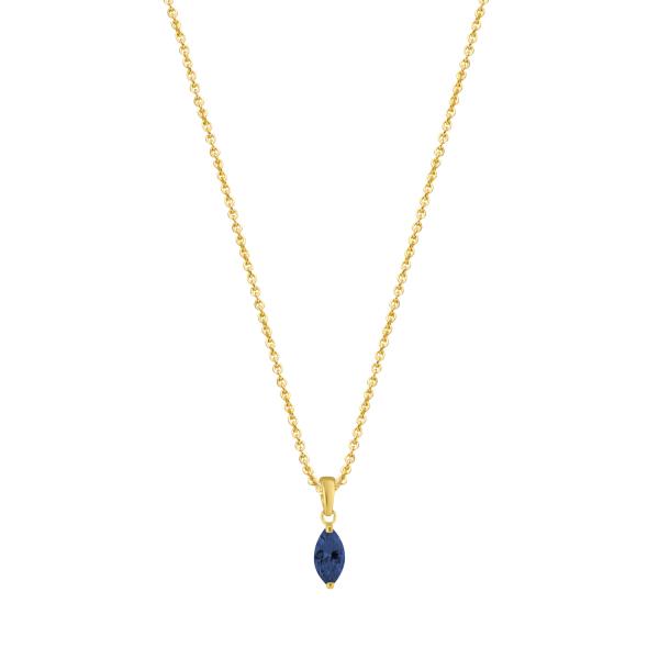 Collier Anhänger Zirkonia blau Gold 585/000 - Bild 2