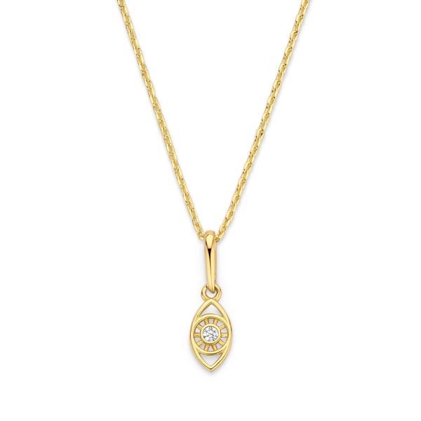 Collier mit Anhänger Auge Zirkonia Gold 585/000 - Bild 2