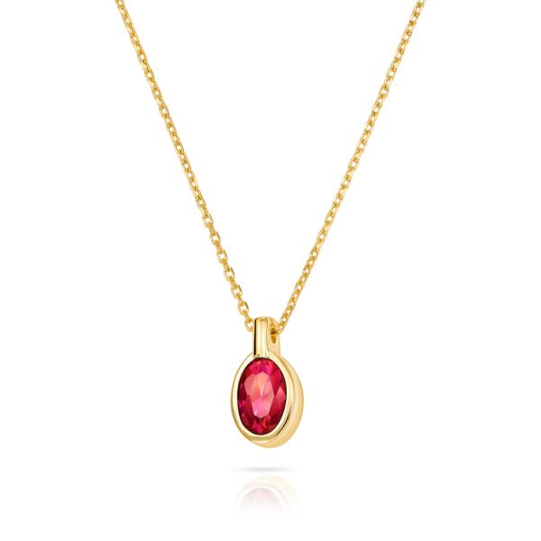 Collier Zirkonia rubinrot Gold 333/000 - Bild 2
