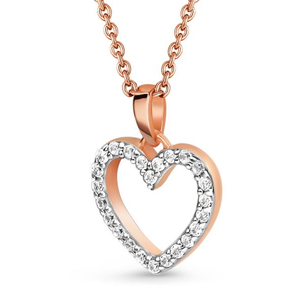 Anhänger Herz mit 24 Zirkonia Roségold 333/000 - Bild 2