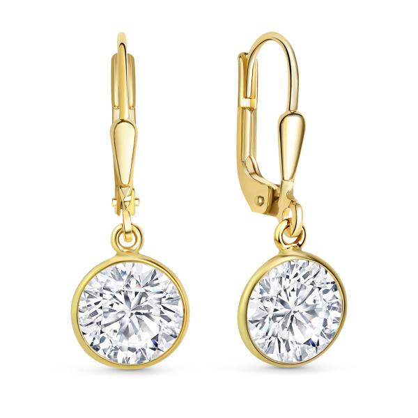 Ohrhänger mit Zirkonia Ø 8mm Gold 333/000 - Bild 2