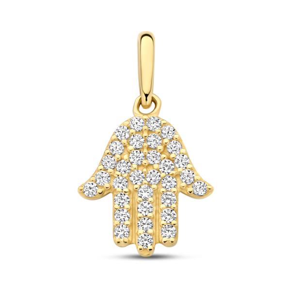Anhänger Hand 32 Zirkonia Gold 585/000 - Bild 2