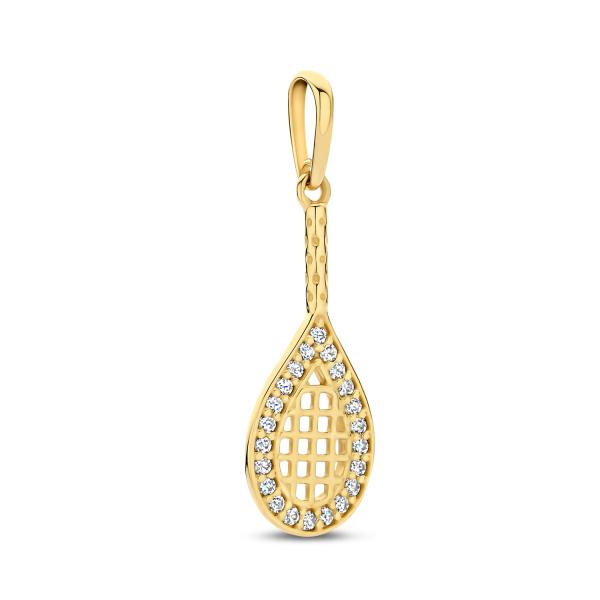 Anhänger Tennisschläger 22 Zirkonia Gold 585/000 - Bild 2