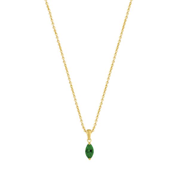 Collier Anhänger Zirkonia grün Gold 585/000 - Bild 2
