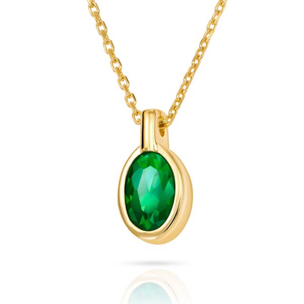 Collier Zirkonia smaragdgrün Gold 333/000 - Bild 2