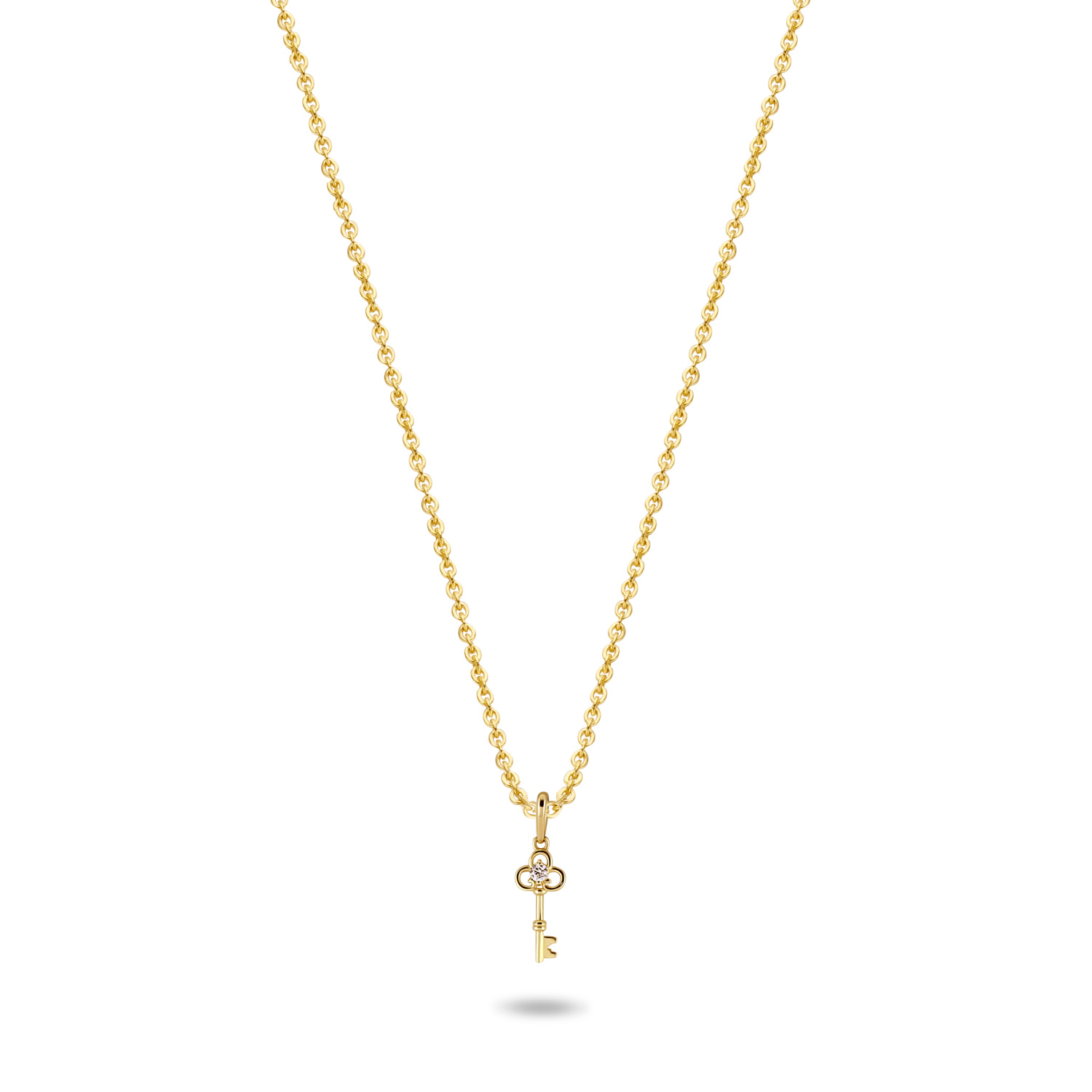 Collier Anhänger Schlüssel mit Zirkonia Gold 585/000 - Bild 2