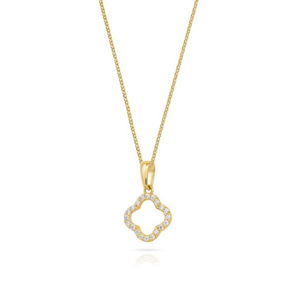 Anhänger Kleeblatt 20 Zirkonia Gold 333/000 - Bild 2