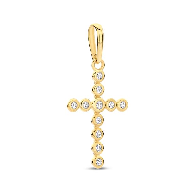 Anhänger Kreuz 11 Zirkonia Gold 585/000 - Bild 2
