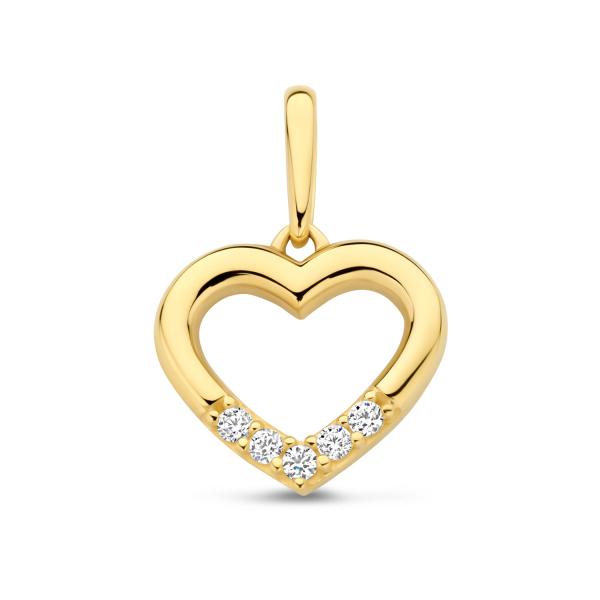 Anhänger Herz 5 Zirkonia  Gold 585/000 - Bild 2