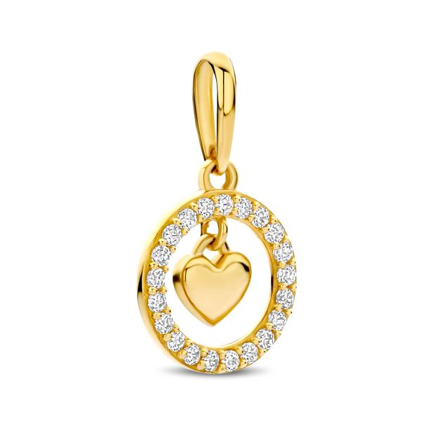 Anhänger Reif 21 Zirkonia mit Herz Gold 585/000 - Bild 2