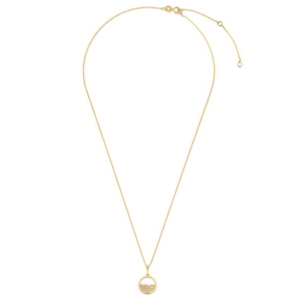 Collier mit Anhänger Kreis 21 Zirkonia Gold 585/000 - Bild 2
