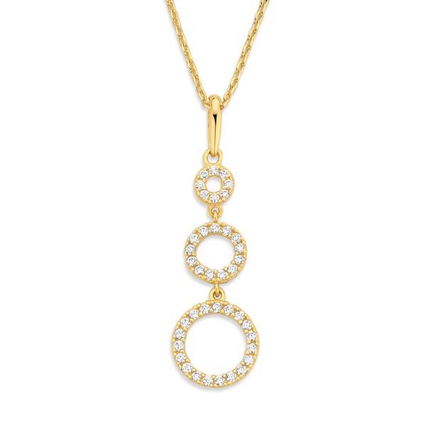 Collier mit Anhänger 40 Zirkonia Gold 585/000 - Bild 2