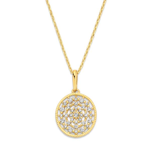 Collier mit Anhänger 33 Zirkonia Gold 585/000 - Bild 2