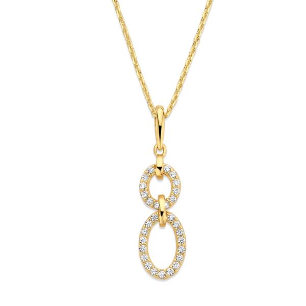Collier mit Anhänger 31 Zirkonia Gold 585/000 - Bild 2