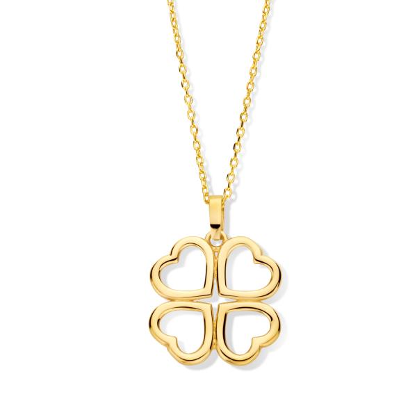 Collier mit Anhänger Kleeblatt Gold 585/000 - Bild 2